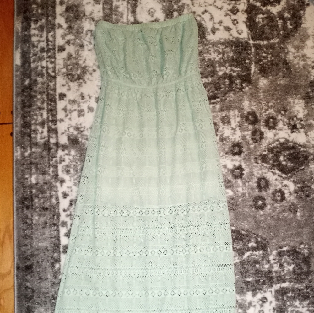 Strapless eyelet dress